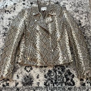 Macys faux leather snake print jacket | M
